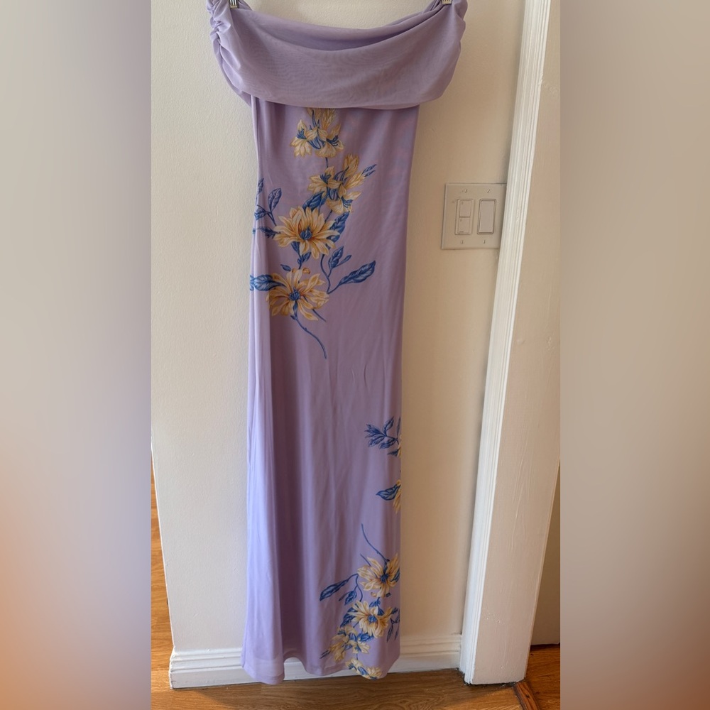 Peppermayo Lilac Off-Shoulder Floral Maxi Dress - Picture 2 of 4